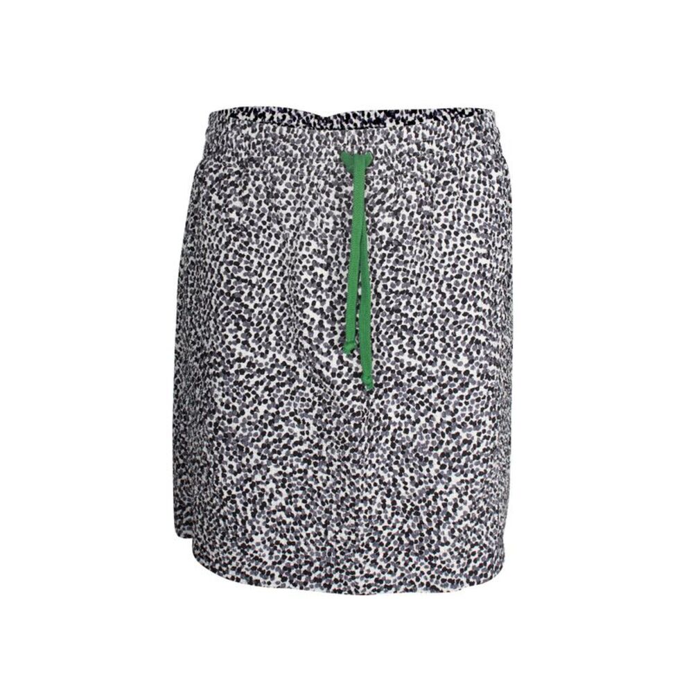 Celine Polka Dot Drawstring Mini Skirt in Grey Silk